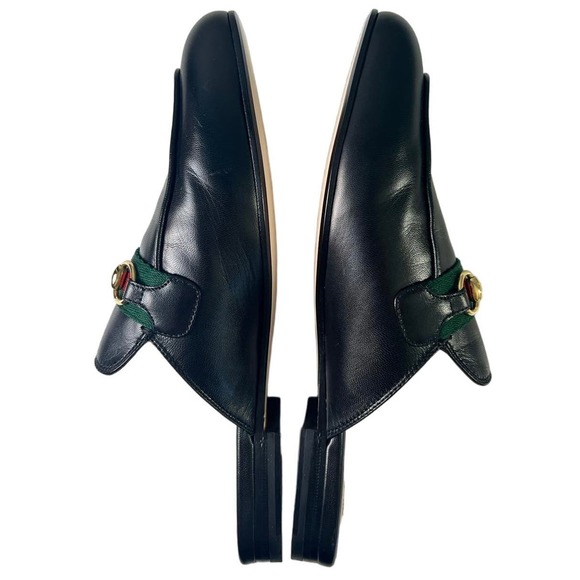 Gucci Princetown Horsebit Leather Web Stripe Accent Mules EU 38.5 - Picture 8 of 12